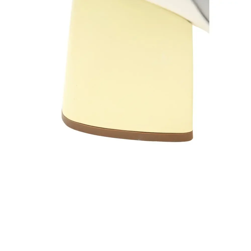 Marni Spring 2017 Color-Block Grey Leather Pointed Pump, Yellow Block Heel